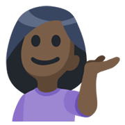 💁🏿‍♀️ Emoji Mulher Com A Palma Virada Para Cima: Pele Escura na Facebook 2.1.