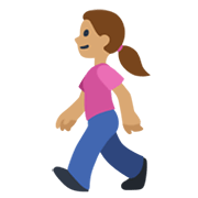 🚶🏽‍♀️ Emoji Mujer Caminando: Tono De Piel Medio en Facebook 2.1.