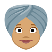 👳🏽‍♀️ Emoji Mujer Con Turbante: Tono De Piel Medio en Facebook 2.1.