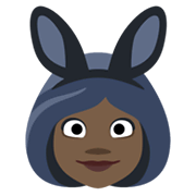 👯🏿 Emoji Personas Con Orejas De Conejo: Tono De Piel Oscuro en Facebook 2.1.