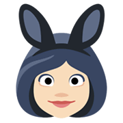 👯🏻‍♀️ Emoji Frauen mit Hasenohren, helle Hautfarbe Facebook 2.1.