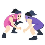 🤼🏻‍♀️ Emoji Mujeres Luchando, Tono De Piel Claro en Facebook 2.1.