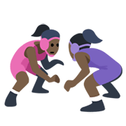 🤼🏿‍♀️ Emoji Mujeres Luchando, Tono De Piel Oscuro en Facebook 2.1.