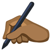✍🏾 Emoji Escrevendo à Mão: Pele Morena Escura na Facebook 2.1.