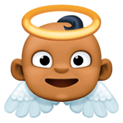 👼🏾 Emoji Bebé ángel: Tono De Piel Oscuro Medio en Facebook 3.0.