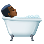 🛀🏿 Emoji Pessoa Tomando Banho: Pele Escura na Facebook 3.0.