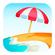 🏖️ Emoji Strand mit Sonnenschirm Facebook 3.0.