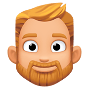 🧔🏼 Emoji Mann: mittelhelle Hautfarbe, Bart Facebook 3.0.
