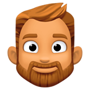 🧔🏽 Emoji Mann: mittlere Hautfarbe, Bart Facebook 3.0.