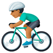 🚴🏾 Emoji Persona En Bicicleta: Tono De Piel Oscuro Medio en Facebook 3.0.