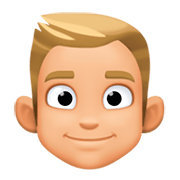 👱🏼‍♂️ Emoji Mann: mittelhelle Hautfarbe, blond Facebook 3.0.