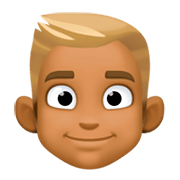 👱🏾‍♂️ Emoji Mann: mitteldunkle Hautfarbe, blond Facebook 3.0.