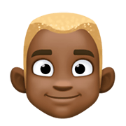 Emoji 👱🏿‍♂️ Uomo Biondo: Carnagione Scura su Facebook 3.0.