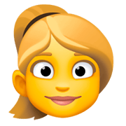 👱‍♀️ Emoji Frau: blond Facebook 3.0.