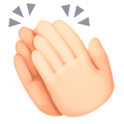 Emoji 👏🏻 Mani Che Applaudono: Carnagione Chiara su Facebook 3.0.