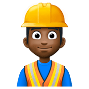 👷🏿 Emoji Bauarbeiter(in): dunkle Hautfarbe Facebook 3.0.