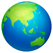 Émoji 🌏 Globe Tourné Sur L’Asie Et L’Australie sur Facebook 3.0.