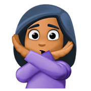 🙅🏾 Emoji Persona Haciendo El Gesto De «no»: Tono De Piel Oscuro Medio en Facebook 3.0.