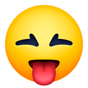 Emoji 😝 Faccina Con Un Gran Sorriso Che Mostra La Lingua su Facebook 3.0.