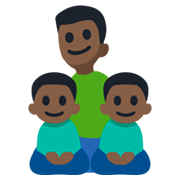 Emoji 👨🏿‍👦🏿‍👦🏿 Famiglia - Uomo, Bambino, Bambino: Carnagione Scura su Facebook 3.0.