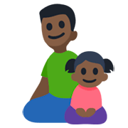 👨🏿‍👧🏿 Emoji Família - Homem, Menina: Pele Escura na Facebook 3.0.