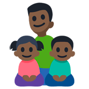 👨🏿‍👧🏿‍👦🏿 Emoji Familie - Mann, Mädchen, Junge: dunkle Hautfarbe Facebook 3.0.