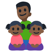 👨🏿‍👧🏿‍👧🏿 Emoji Familie - Mann, Mädchen, Mädchen: dunkle Hautfarbe Facebook 3.0.