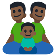 👨🏿‍👨🏿‍👦🏿 Emoji Familie - Mann, Mann, Junge: dunkle Hautfarbe Facebook 3.0.