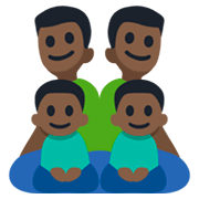 👨🏿‍👨🏿‍👦🏿‍👦🏿 Emoji Familie - Mann, Mann, Junge, Junge: dunkle Hautfarbe Facebook 3.0.