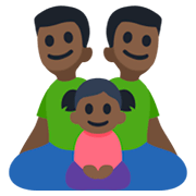 👨🏿‍👨🏿‍👧🏿 Emoji Familia - Hombre, Hombre, Niña: Tono De Piel Oscuro en Facebook 3.0.