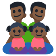 👨🏿‍👨🏿‍👧🏿‍👧🏿 Emoji Familia - Hombre, Hombre, Niña, Niña: Tono De Piel Oscuro en Facebook 3.0.