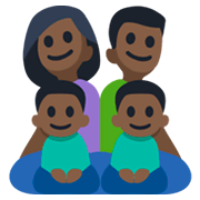 Emoji 👨🏿‍👩🏿‍👦🏿‍👦🏿 Famiglia - Uomo, Donna, Bambino, Bambino: Carnagione Scura su Facebook 3.0.