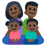 👨🏿‍👩🏿‍👧🏿‍👦🏿 Emoji Familie - Mann, Frau, Mädchen, Junge: dunkle Hautfarbe Facebook 3.0.