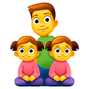 Emoji 👨‍👧‍👧 Famiglia: Uomo, Bambina E Bambina su Facebook 3.0.