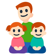 👨🏻‍👧🏻‍👦🏻 Emoji Familie - Mann, Mädchen, Junge: helle Hautfarbe Facebook 3.0.