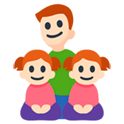 Emoji 👨🏻‍👧🏻‍👧🏻 Famiglia - Uomo, Bambina, Bambina: Carnagione Chiara su Facebook 3.0.