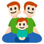👨🏻‍👨🏻‍👦🏻 Emoji Familie - Mann, Mann, Junge: helle Hautfarbe Facebook 3.0.