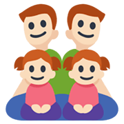 👨🏻‍👨🏻‍👧🏻‍👧🏻 Emoji Familie - Mann, Mann, Mädchen, Mädchen: helle Hautfarbe Facebook 3.0.