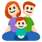 👨🏻‍👩🏻‍👦🏻 Emoji Familie - Mann, Frau, Junge: helle Hautfarbe Facebook 3.0.