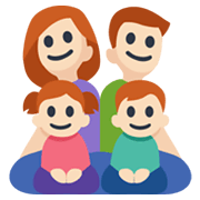 👨🏻‍👩🏻‍👧🏻‍👦🏻 Emoji Familie - Mann, Frau, Mädchen, Junge: helle Hautfarbe Facebook 3.0.
