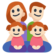 👨🏻‍👩🏻‍👧🏻‍👧🏻 Emoji Familie - Mann, Frau, Mädchen, Mädchen: helle Hautfarbe Facebook 3.0.
