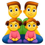👨‍👨‍👧‍👧 Emoji Familie: Mann, Mann, Mädchen und Mädchen Facebook 3.0.