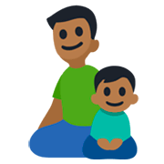 Emoji 👨🏾‍👦🏾 Famiglia - Uomo, Bambino: Carnagione Abbastanza Scura su Facebook 3.0.