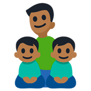 👨🏾‍👦🏾‍👦🏾 Emoji Familie - Mann, Junge, Junge: mitteldunkle Hautfarbe Facebook 3.0.