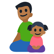 Emoji 👨🏾‍👧🏾 Famiglia - Uomo, Bambina: Carnagione Abbastanza Scura su Facebook 3.0.
