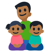 Emoji 👨🏾‍👧🏾‍👦🏾 Famiglia - Uomo, Bambina, Bambino: Carnagione Abbastanza Scura su Facebook 3.0.
