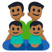 👨🏾‍👨🏾‍👦🏾‍👦🏾 Emoji Família - Homem, Homem, Menino, Menino: Pele Morena Escura na Facebook 3.0.
