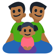 👨🏾‍👨🏾‍👧🏾 Emoji Familie - Mann, Mann, Mädchen: mitteldunkle Hautfarbe Facebook 3.0.