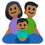 👨🏾‍👩🏾‍👦🏾 Emoji Família - Homem, Mulher, Menino: Pele Morena Escura na Facebook 3.0.