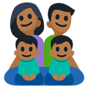 👨🏾‍👩🏾‍👦🏾‍👦🏾 Emoji Familie - Mann, Frau, Junge, Junge: mitteldunkle Hautfarbe Facebook 3.0.